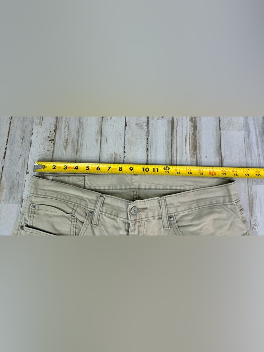 Levis 559 Relaxed Straight 36x33 Jeans 100% Cotton Khaki Tan Mens - Picture 7 of 12